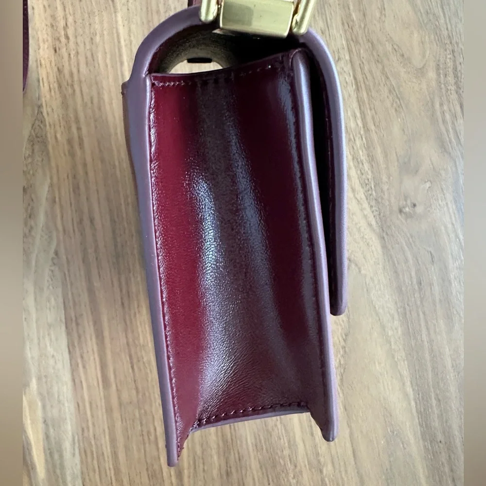 Ted Baker Rosalie Crossbody Bag – Burgundy with Gold Knot Hardware - Picture 14 of 16